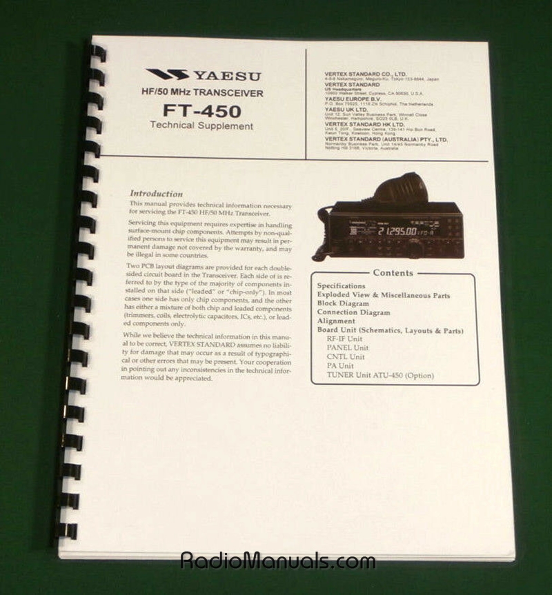Yaesu FT-450 Technical Manual - Click Image to Close